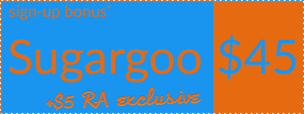 Sugargoo welcome bonus coupon, left orientation, RepArchive exclusive bonus